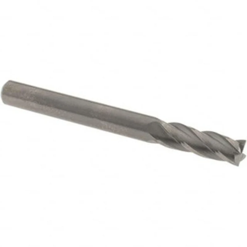 OSG 1/4, 3/4 LOC, 1/4 Shank Diam, 2-1/2 OAL, 4 Flute, Solid Carbide Square End Mill Single End, Uncoated, Spiral Flut...
